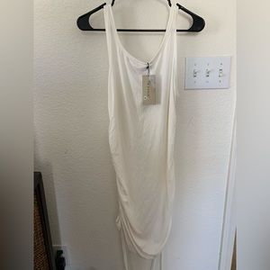 White runched bodycon mini dress